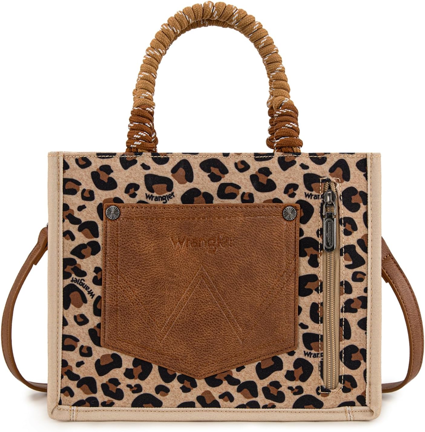 Montana West Wrangler Cute Tote Bag with Zipper Western Canvas Crossbody Handbag with Adjustable Strap