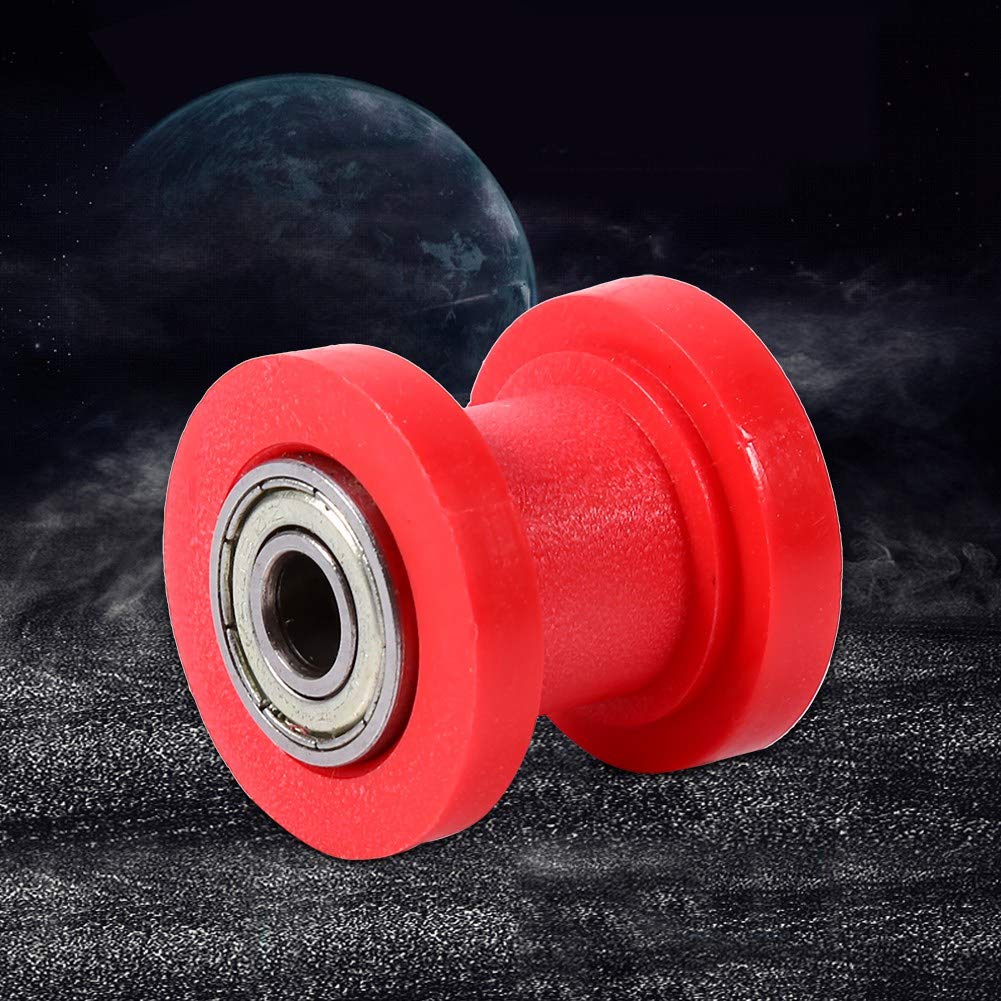 Chain Roller Tensioner Wheel, Universal Chain Roller Pulley Tensioner Wheel, with 10mm 3.5cm Inner and Outer Diameter (red)
