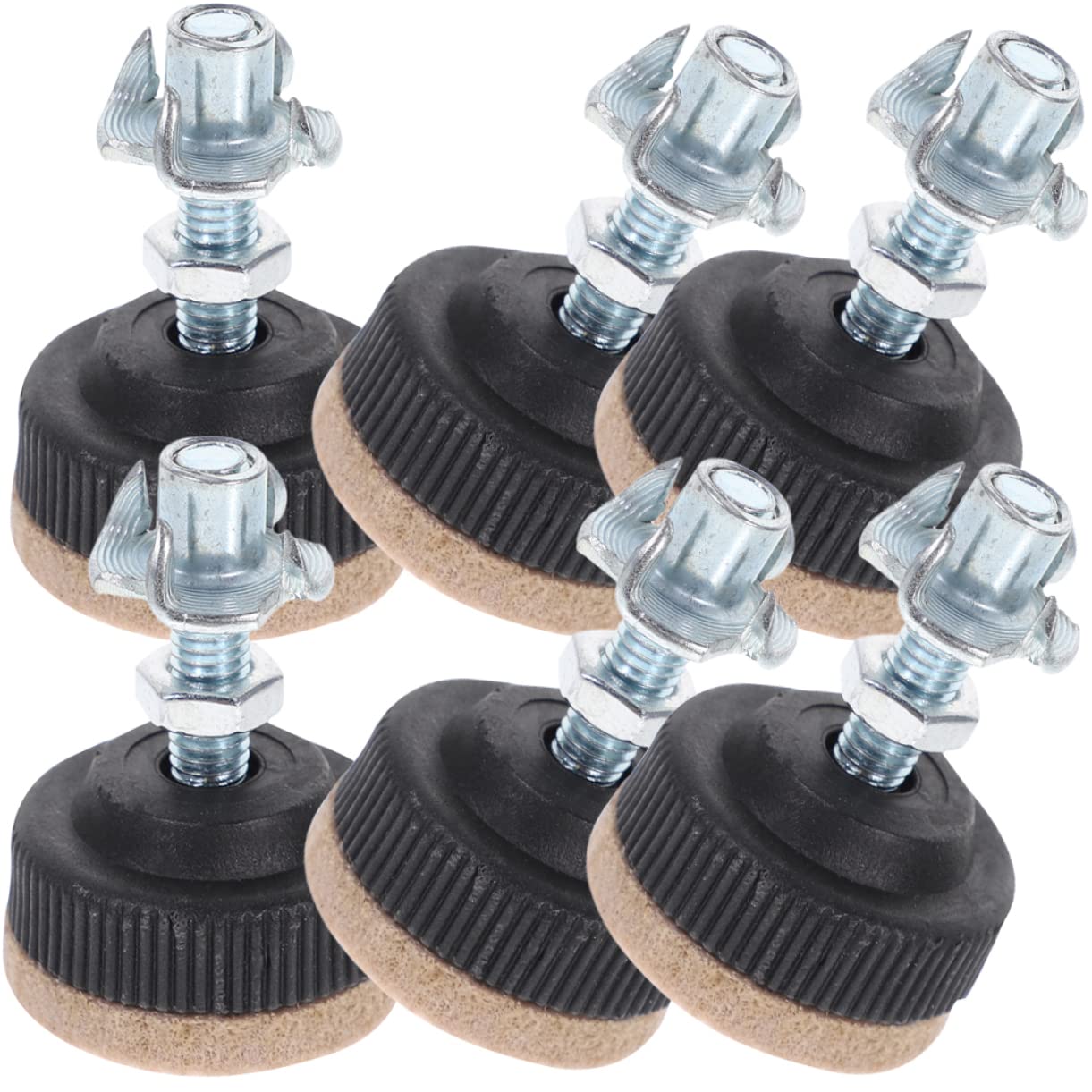 NULYLU 6Pcs Adjustable Felt Furniture Levelers Heavy Duty Leveling Feet for Tables Chairs Cabinets Sofas Durable Noise Reducing Design for Stability and Balance