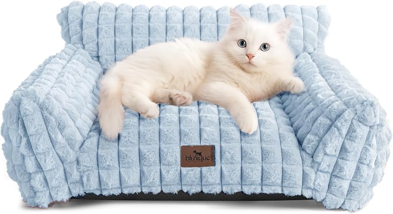 Sofá-cama para gatos com pelo sintético macio blunique 60,96 x 45,72 x 25,4 cm