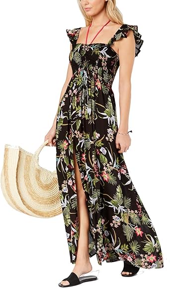 chambray butterflies midi dress in red