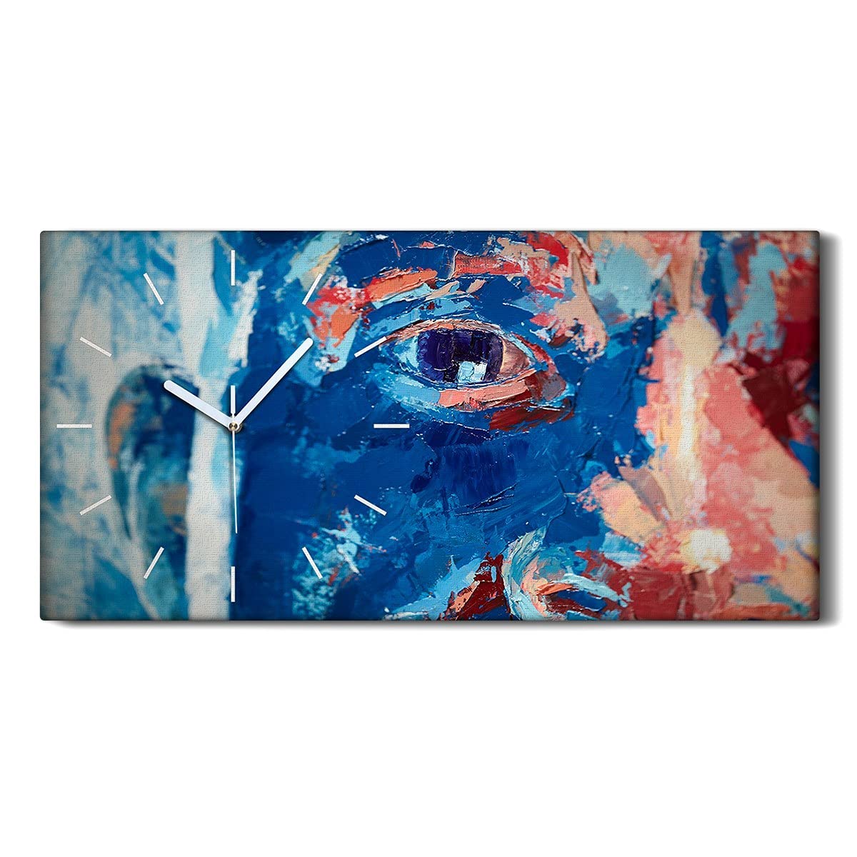 Horloge sur Toile Salon Moderne 60x30cm Décoration Murale Silencieuse pour Chambre