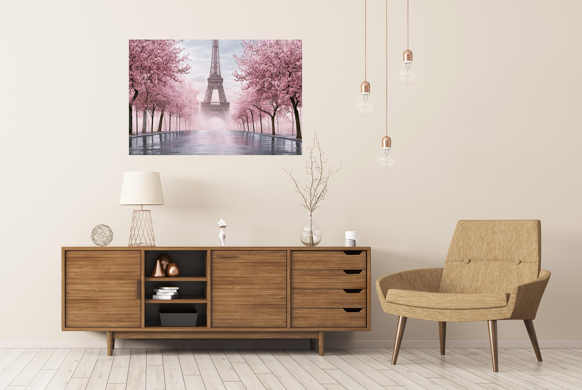 islandburner Póster de alta calidad con la Torre Eiffel romántica, decoración para el salón, tamaño grande