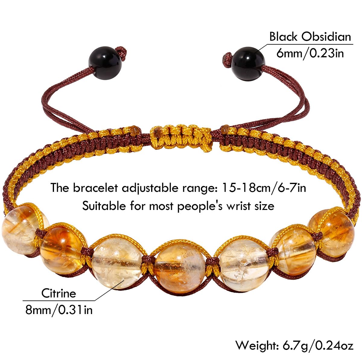 MOCHAMIK Braccialetti dell'amicizia Fatti a Mano Braccialetti con Perline di Cristalli spirituali Reiki con Corda Regolabile per Donna