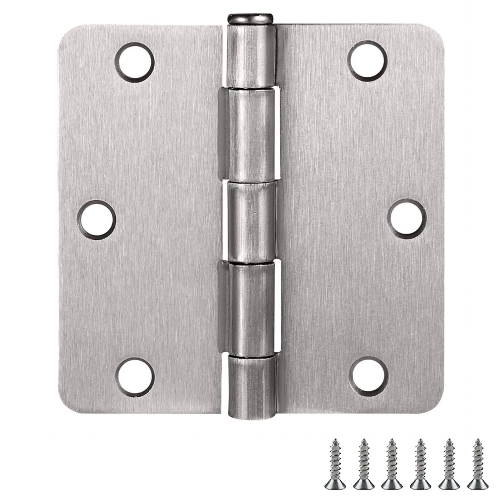 Design House 181354 3.5 x 3.5 1/4 Inch Radius Hinge 2, Satin Nickel, Pack of 3