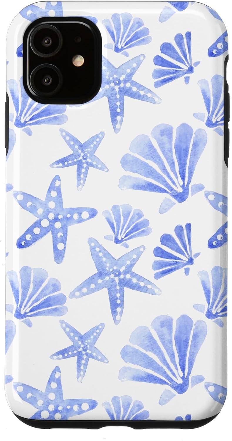 iPhone 15 Pro Max Coastal Granddaughter Preppy Starfish Shells Beachy Abstract Case
