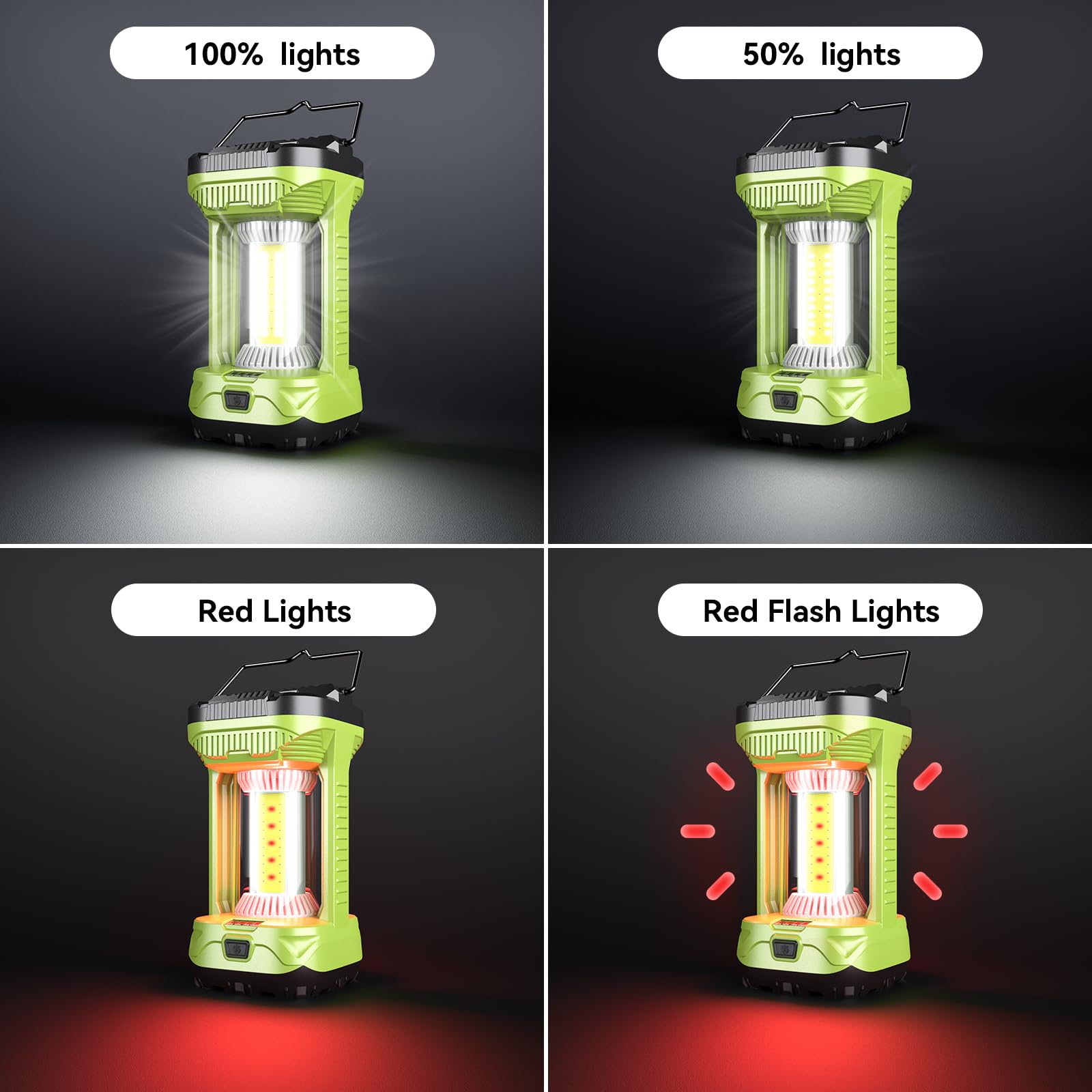 AlpsWolf Linterna de camping recargable, 4000 lm, linternas LED para cortes de energía, linterna portátil súper brillante de 4600 mAh y luces para emergencias, huracán, camping