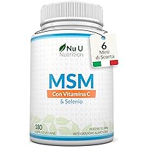 MSM Puro Vitamina C & Selenio – 180 Capsule Vegane – 600mg di MSM per Capsula – 6 Mesi di Durata – Integratore di Metilsulfonilmetano – Prodotto in Europa – Nu U Nutrition