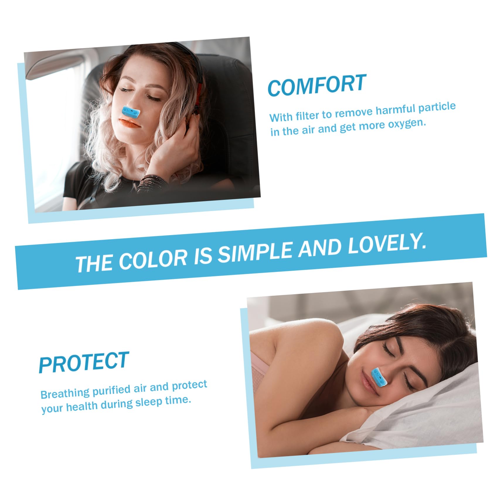 FOMIYES 3 Piezas dispositivo eléctrico para roncar Dispositivo antirronquidos recargable Dispositivo antirronquidos portátil automático Ayuda para dormir abdominales Sky-blue