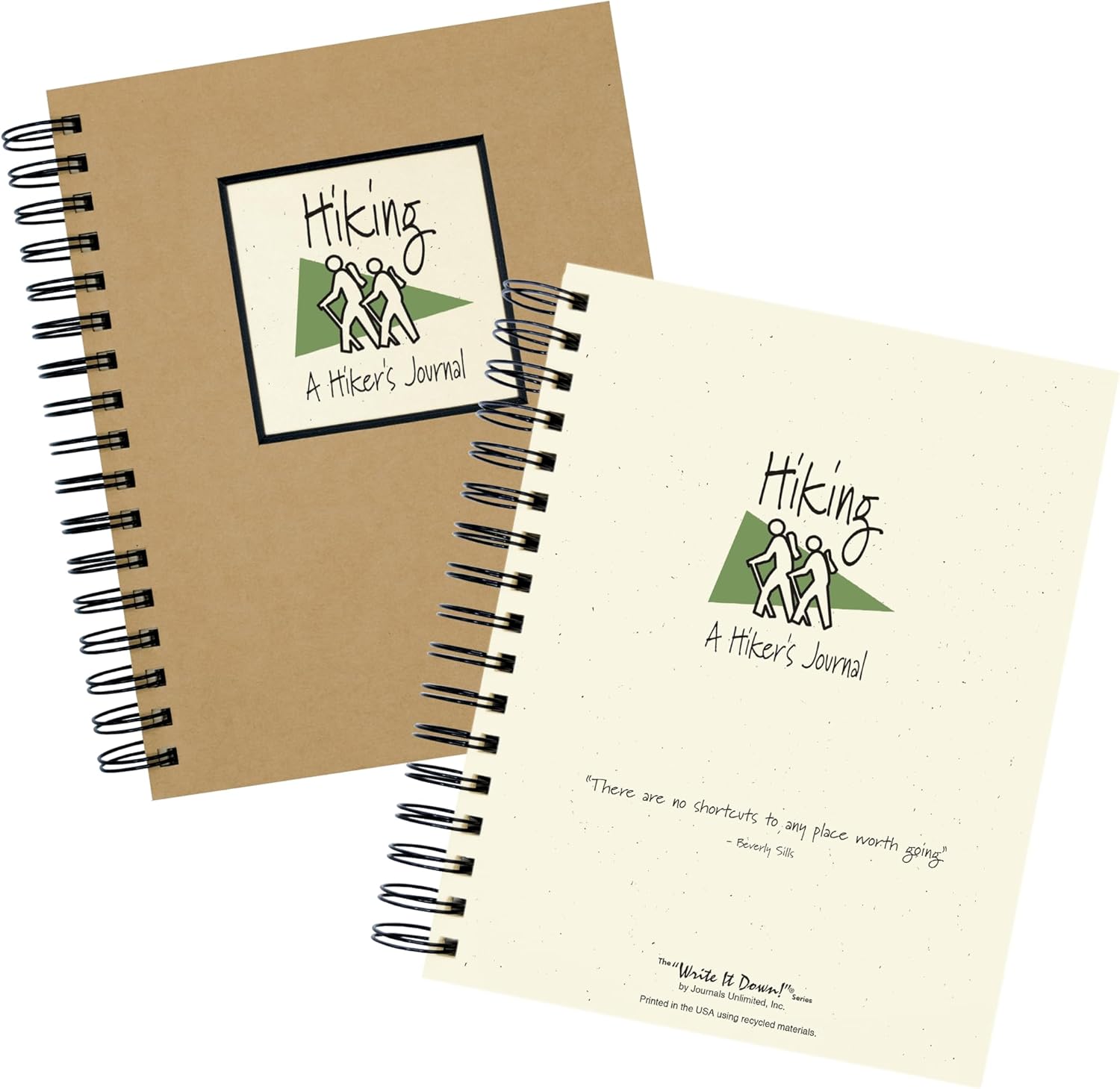 Write it Down series by Journals Unlimited, Guided Journal, Hiking, A Hiker's Journal, Full-size 7.5"x 9", Kraft Hard Cover, Made in USA