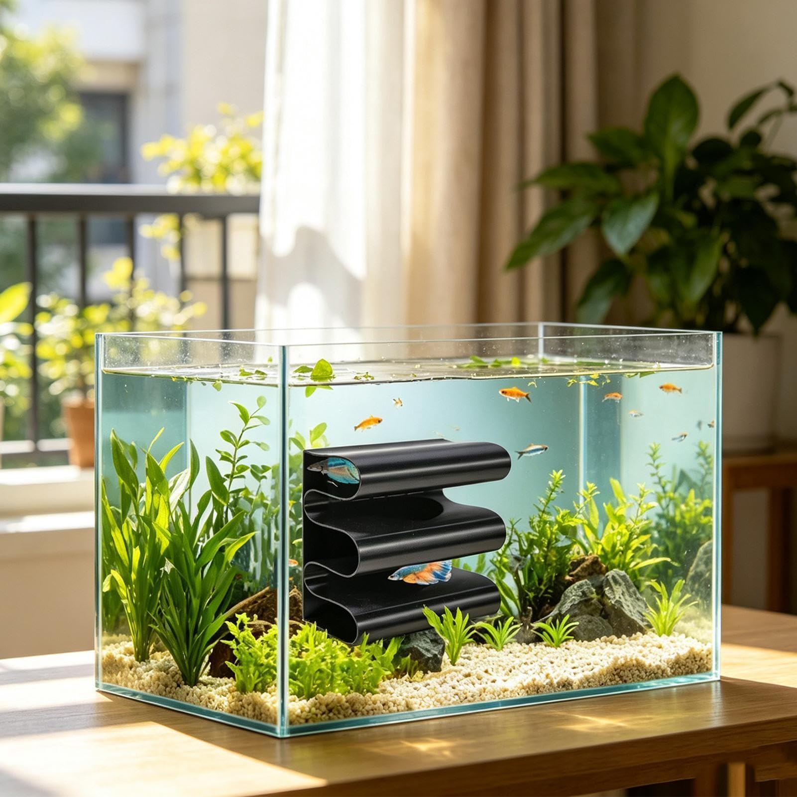 Cueva de acuario con ventosa – Adorno escondido para peces de agua salada y camarones | Ideal para oficina en casa, casa y sala de estar