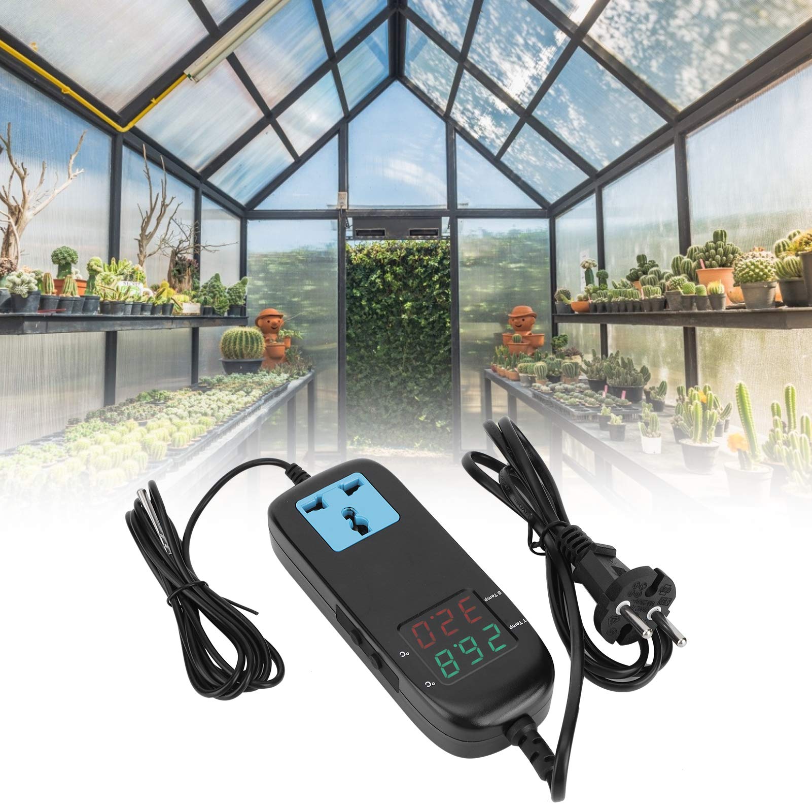 Thermostat Multifonctionnel pour Tapis Chauffant, contrôleur de Thermostat numérique pour Tapis Chauffant, avec écran LED Compact pour Aquarium de Germination de graines