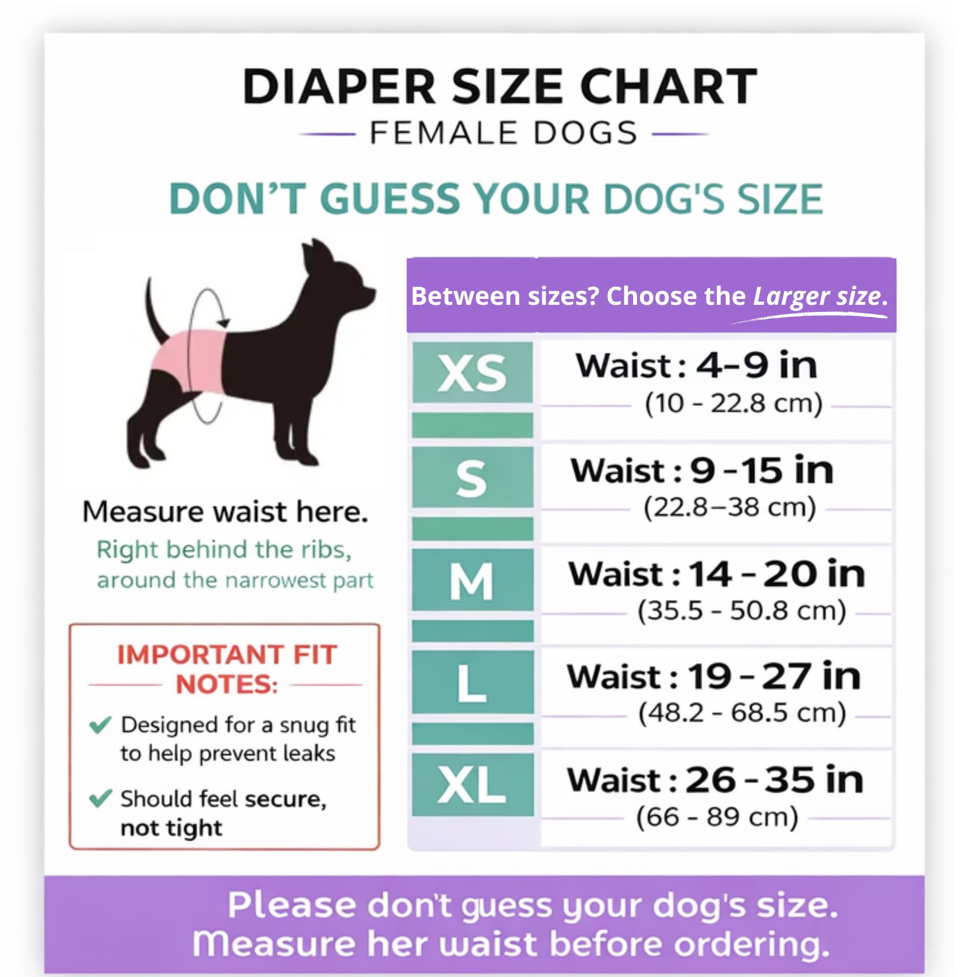 Couches pour Chiens lavables et réutilisables de PETTING IS CARING féminins Matériaux de qualité lavables Machine durables Meilleur Solution pour l'incontinence Animal Longs Voyages 3 Pack Set