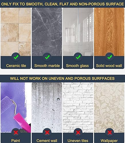 Miniatura 4 de DGYB Toallero ajustable con ventosa para baño de 14 pulgadas a 27 pulgadas, color negro mate, toallero de baño de acero inoxidable para puerta de