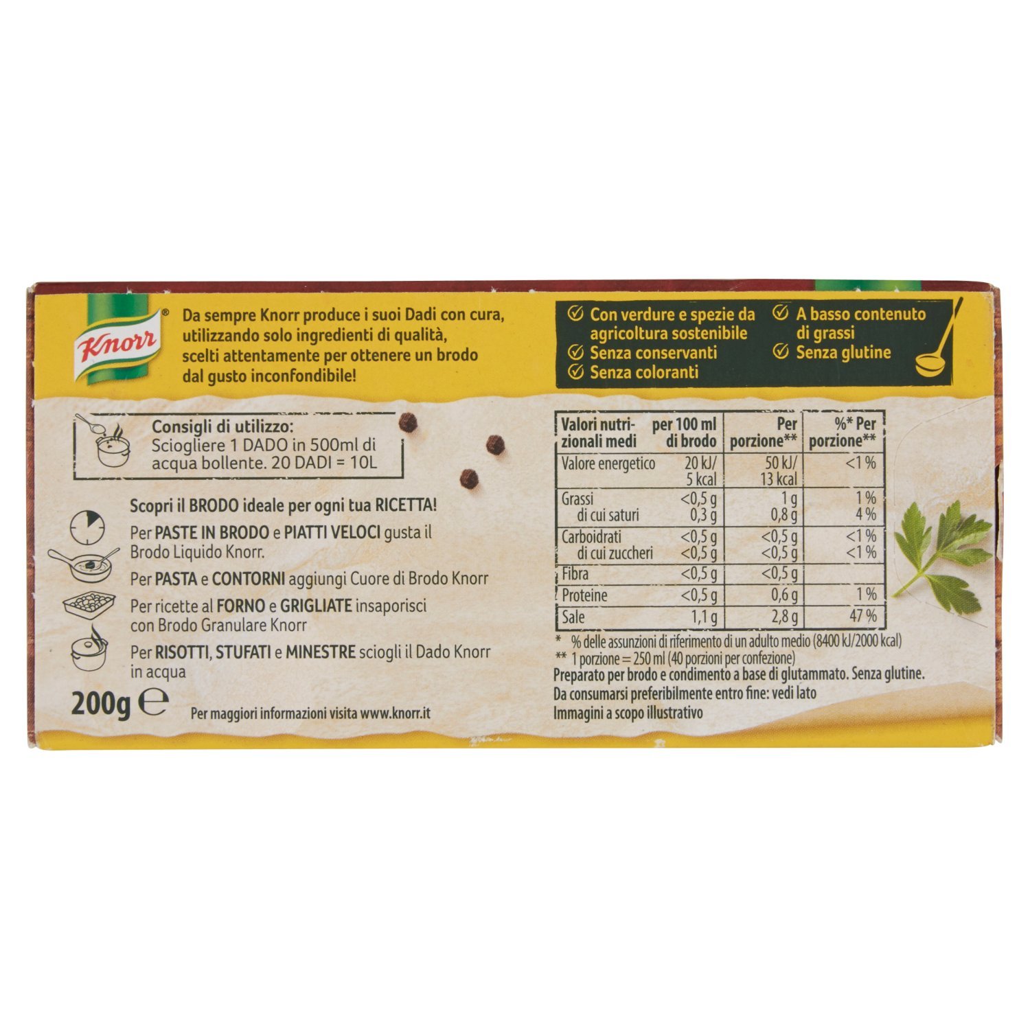 Knorr - Dado Classico - 6 confezioni da 20 dadi [120 dadi]