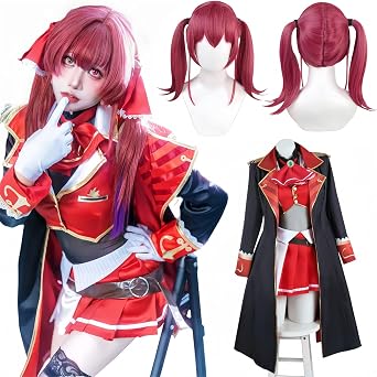 VTuber Cosplay, Gauruguura Houjou Marine Cosplay Costume, Kizuna Ai, Utada Pekora Cosplay Costume, Party, Disguise, Uniform, Performance Costume