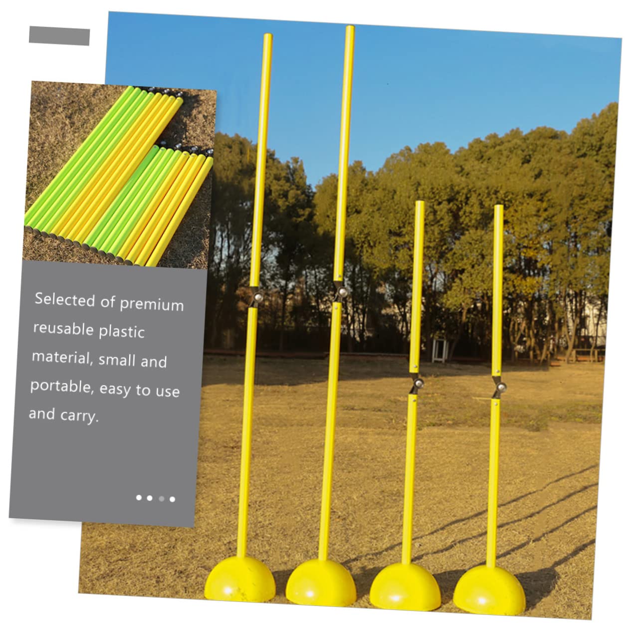 Fußball-Trainings Stange Agility-trainingsgerät Fußballtrainingsausrüstung Agility-stöcke Für Fußball Fußball-Tool Fußball-trainingsstange Fußballstangen Yellow Abs 2st