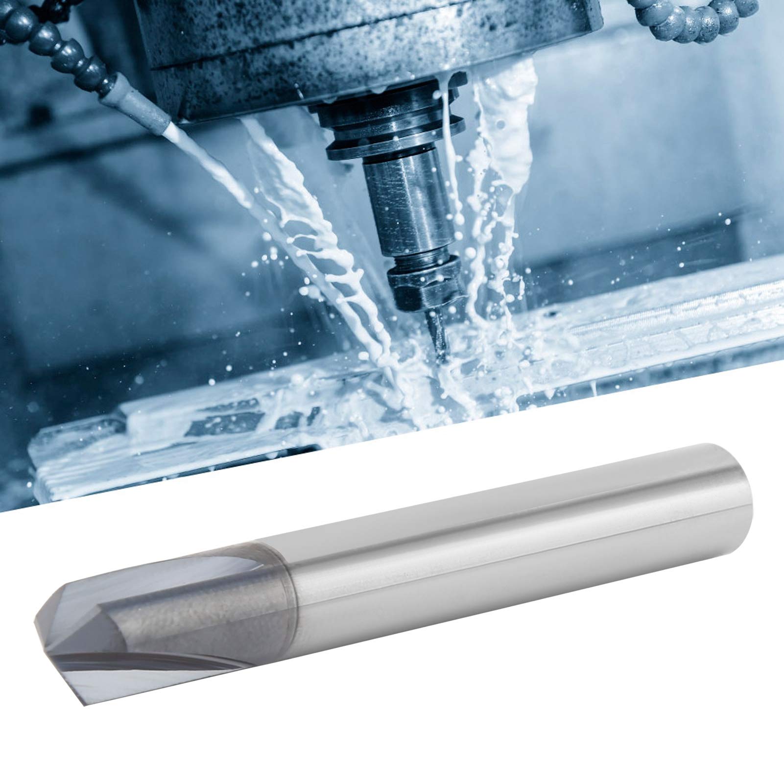 3-Flute Chamfer Cutter Drill Bit Set for CNC Milling and Engraving (D8*120°*60L)