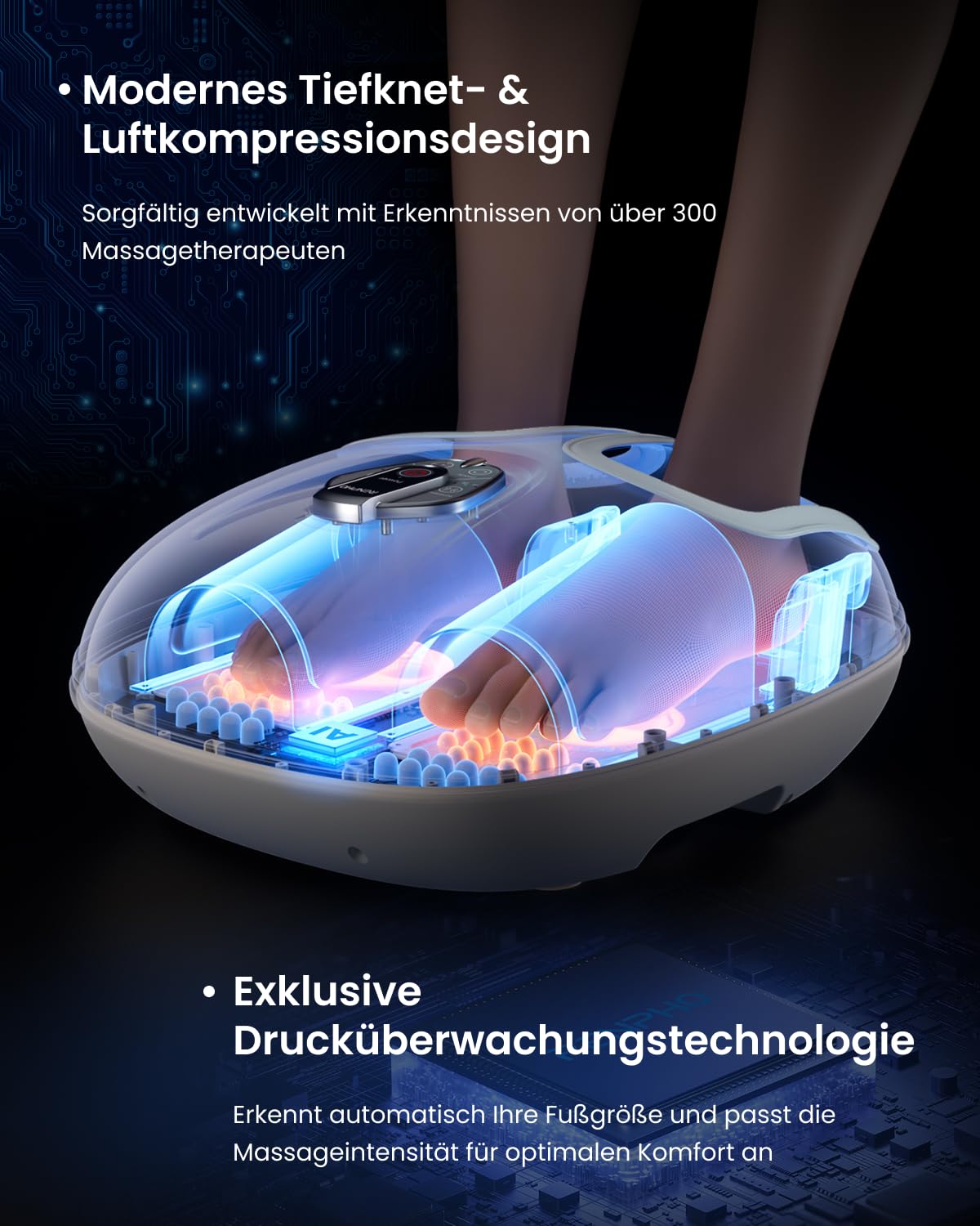 RENPHO Fußmassagegerät mit Wärme, Fussmassagegerät mit Sprachsteuerung | Shiatsu Fussmassagegerät 2026 Neu, Cremeweißes Design für zu Hause oder das Büro, Gutes Geschenk für Frauen, Mama, Freundin