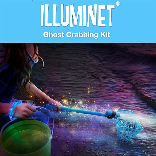 Miniatura 6 de Caza cangrejos y bichos, linterna a prueba de agua, brazalete LED brillante, Red flotante de plástico, aro de acero inoxidable de 8 pulgadas