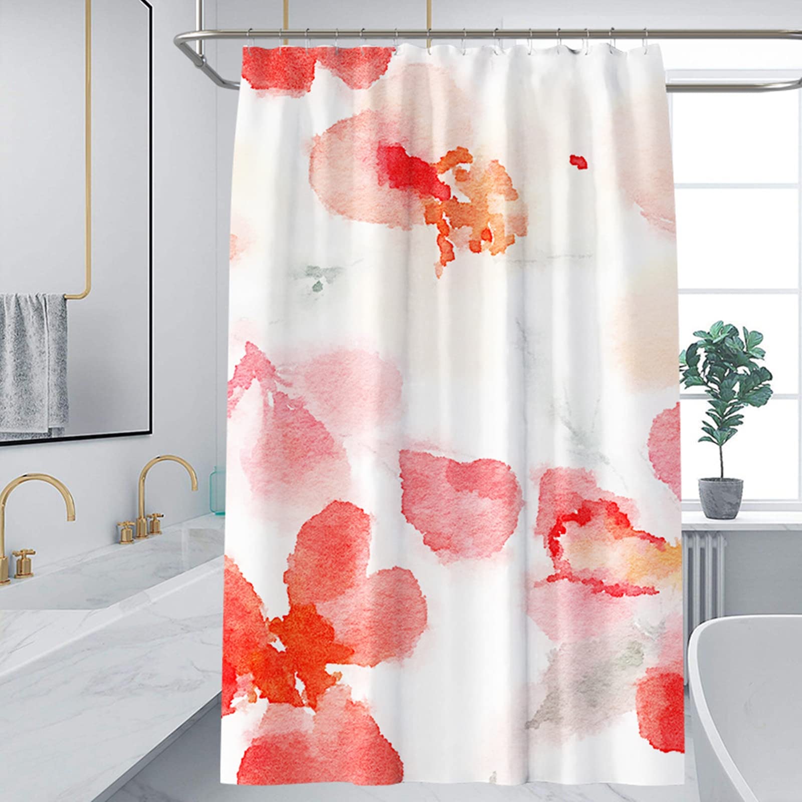 Tenda Doccia 180x200 cm Blu Tende Fiore Impermeabile