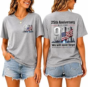 911 Never Forget Shirt 25th Anniversary Patriotic T-Shirt