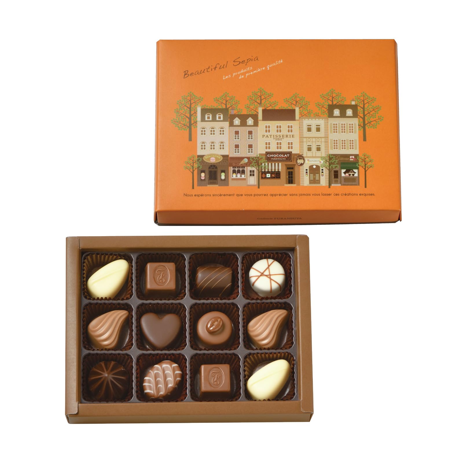 フランス屋製菓 1001 ビューティフルセピア 12個入 ｜チョコレート 詰め合わせ ホワイトデー バレンタイン ギフト クリスマス プレゼント