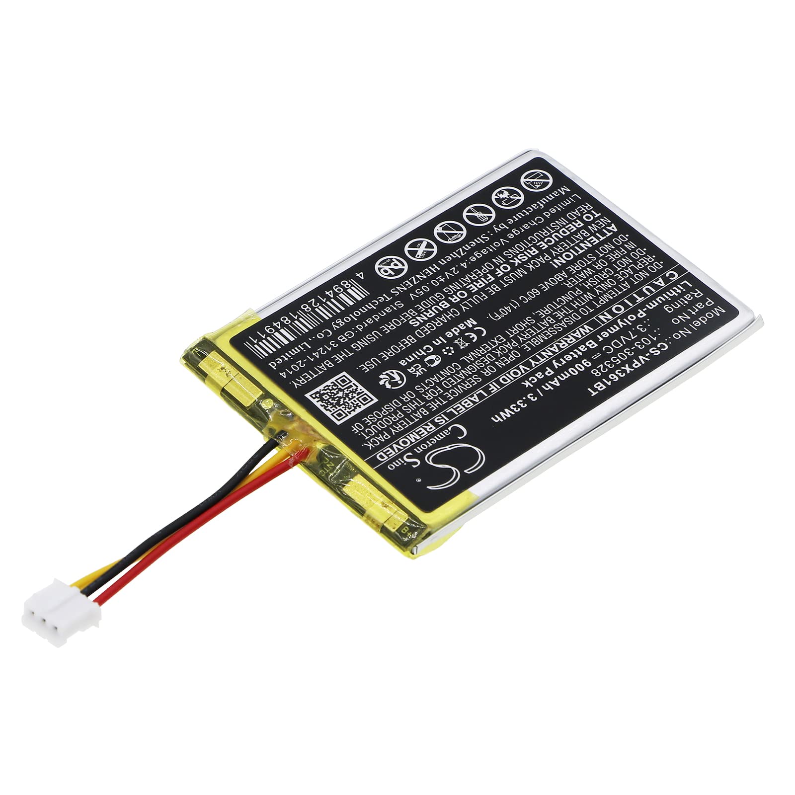Enyuly 900mAh Replacement Battery for Visonic PowerMaster 360-pg2 PowerMaster 360 103-305328 (3.7V)