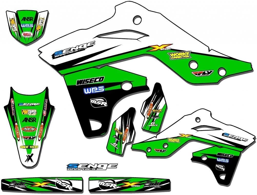 2004-2005 KX 250 F Velocity Green Senge Graphics Base Kit Compatible with Kawasaki