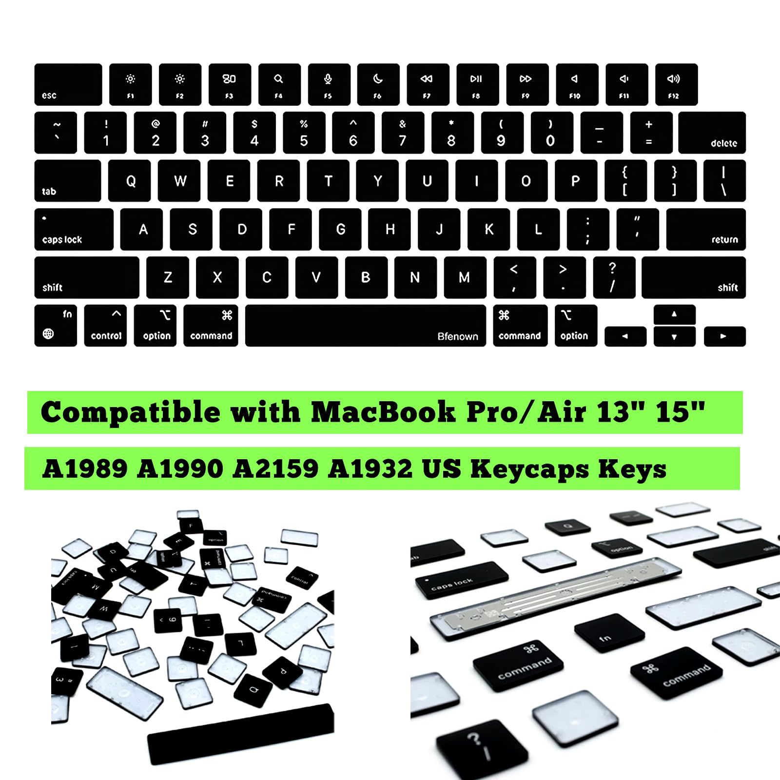 Amazon.com: GBOLE A1989 US Keycaps Keys Compatible with MacBook