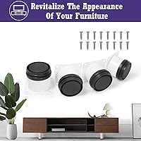 Vista 2 de Patas de metal de 2 pulgadas para muebles, patas ajustables de acero inoxidable, patas de metal blanco, patas redondas de gabinete para mesa