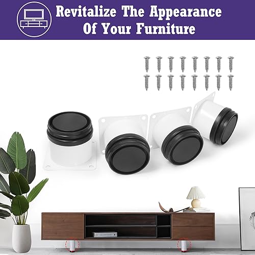 Miniatura 2 de Patas de metal de 2 pulgadas para muebles, patas ajustables de acero inoxidable, patas de metal blanco, patas redondas de gabinete para mesa de