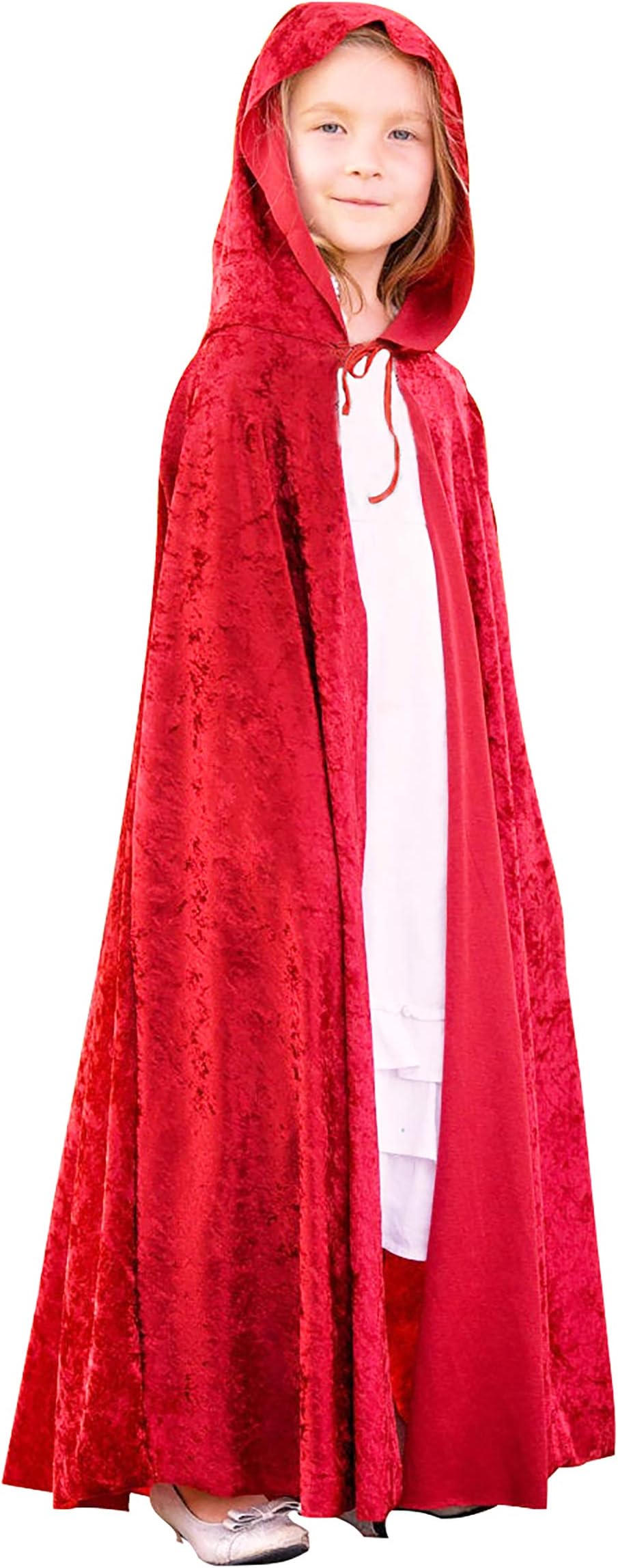 Shmily Girl Black Hooded Cloak Maxi Cape Velvet Adult Costume Grim Reaper Vampire Party Halloween Cosplay Costumes (Adult One Size, Adult - Purple)