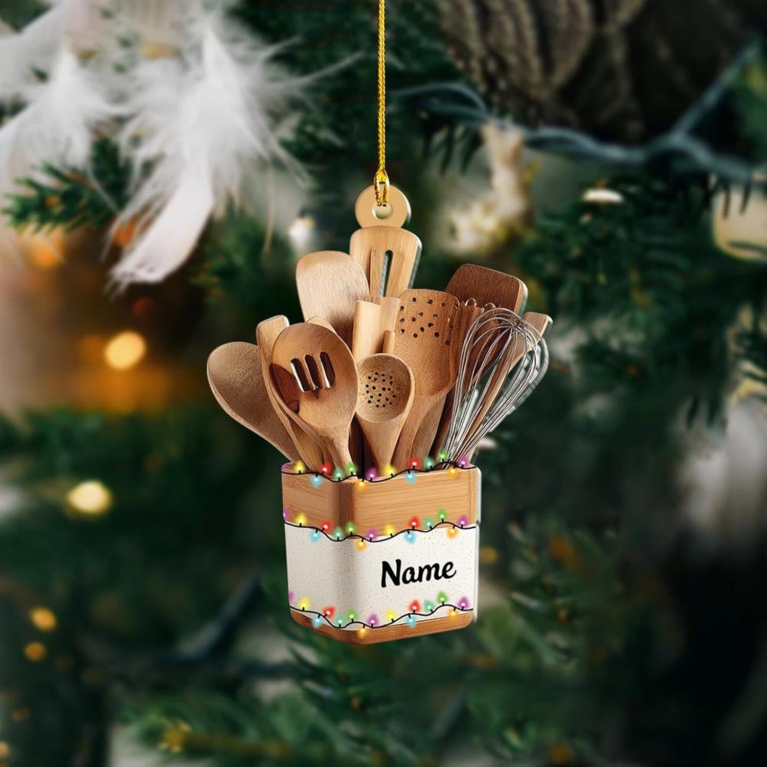 Personalized Kitchen Utensils Set Christmas Ornament, Cooking Lovers Gift, Chef Christmas Decor, Kitchen Decor TD-0926-0Q7A