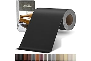 Self-Adhesive Leather Repair Patch: 4" x 63" Vinyl Leather Repair Kit for Smooth Black Repairs