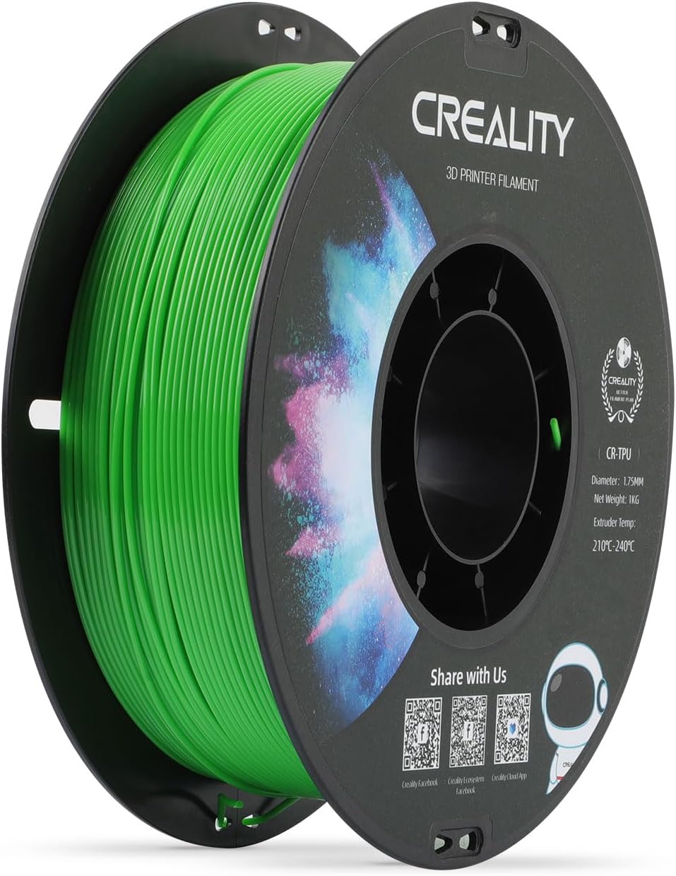 Creality TPU 3D Printing Filament 1.75mm, High Resilience, Soft