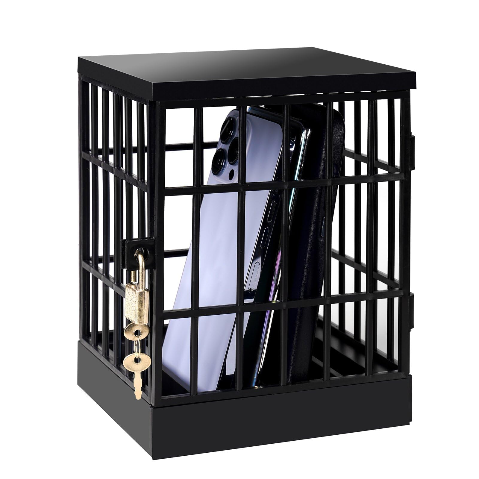 Azonee Cell Phone Jail Lock Box, Mobile Phone Jail, Cell Phones Prison Lock Up Safe, Smartphone Stand Holders, Phones Prison Lockable Cage for Classroom Home Table Office, Family Time, Party