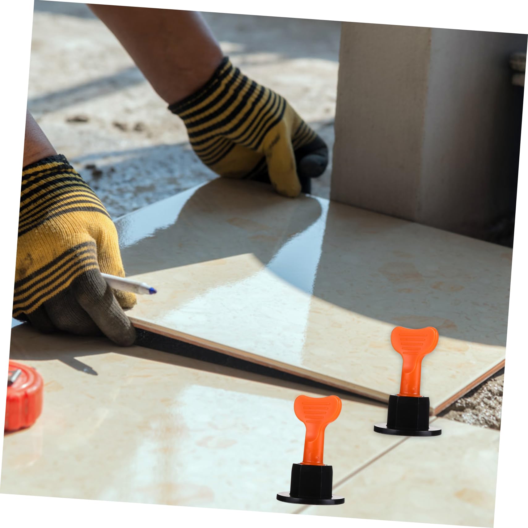 WOONEKY 100piezas Nivelador De Azulejos Espaciador De Baldosas Kit De Herramientas Reutilizables Sistema De Nivelación De Azulejos