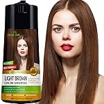 Herbishh Hair Color Shampoo - Enriched Dye Formula for Gray Hair - Long Lasting & DIY (Light Brown)