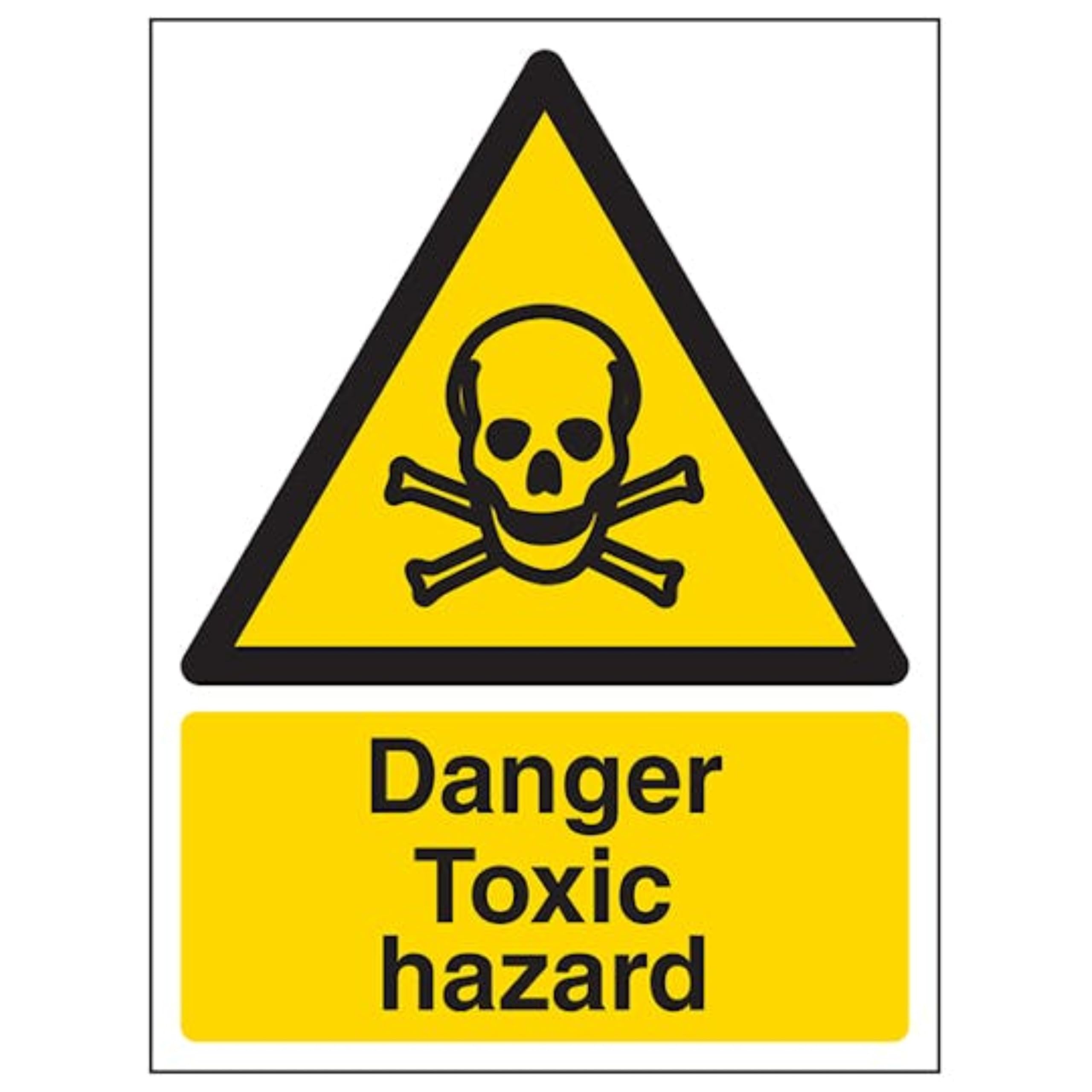 V Safety Danger Toxic Hazard Warning Sign - 200mm x 300mm - Self Adhesive Vinyl