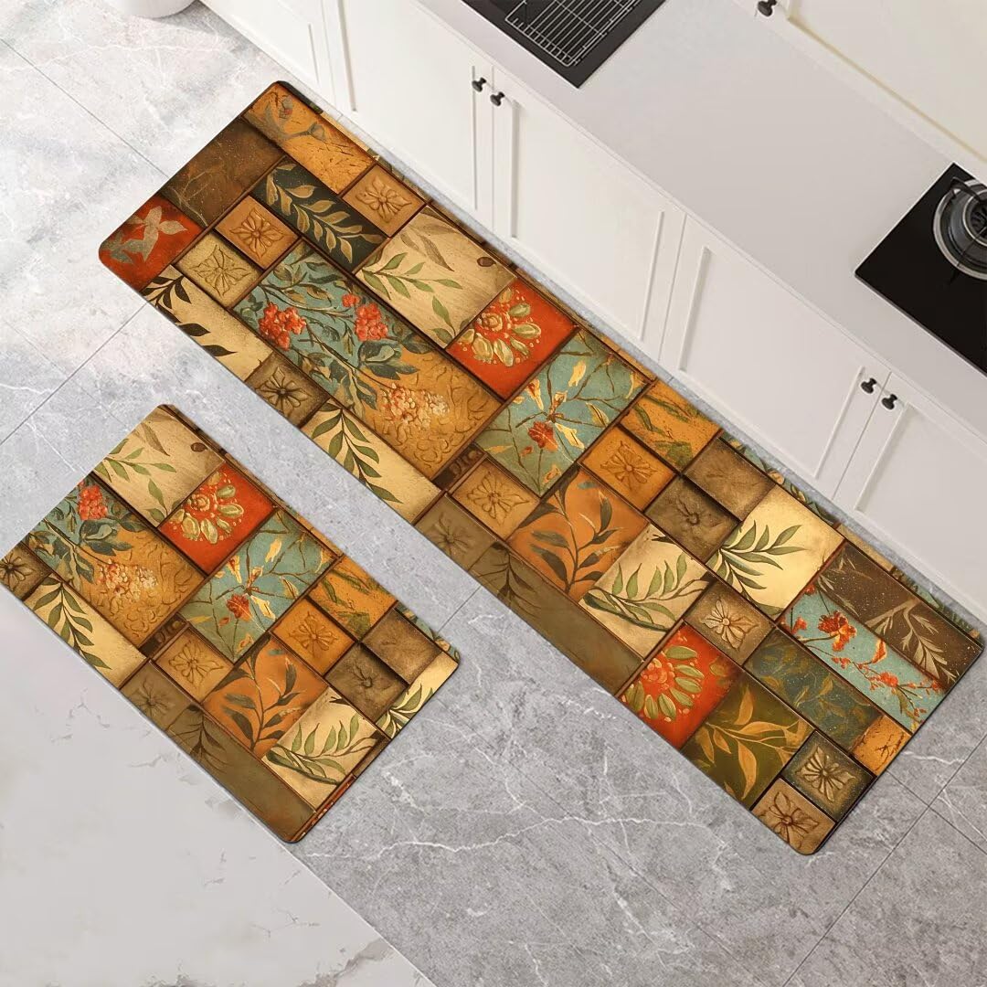 Alfombra cocina lavable para pasillo, comedor y entrada Colourful 2 piezas