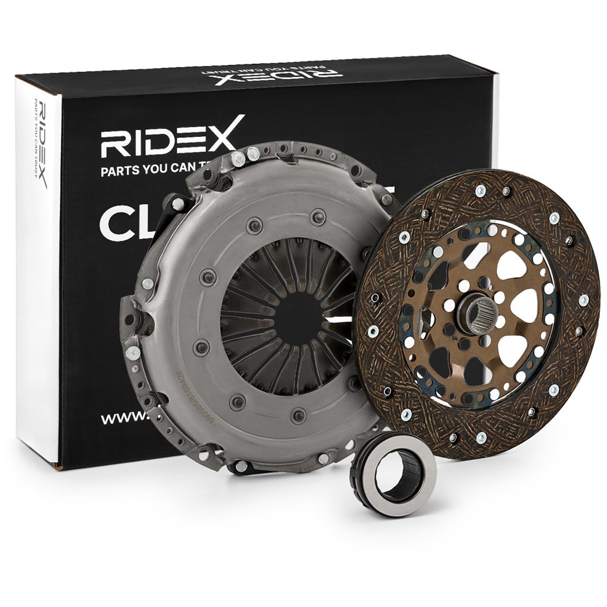 RIDEX 479C0075 Kit de embrague con placa de apriete de embrague con cojinete de desembrague Revisar/sustituir volante doble masa con plato de embrague Compatible con VW Passat B5 GP Variant 3BG, 3B6