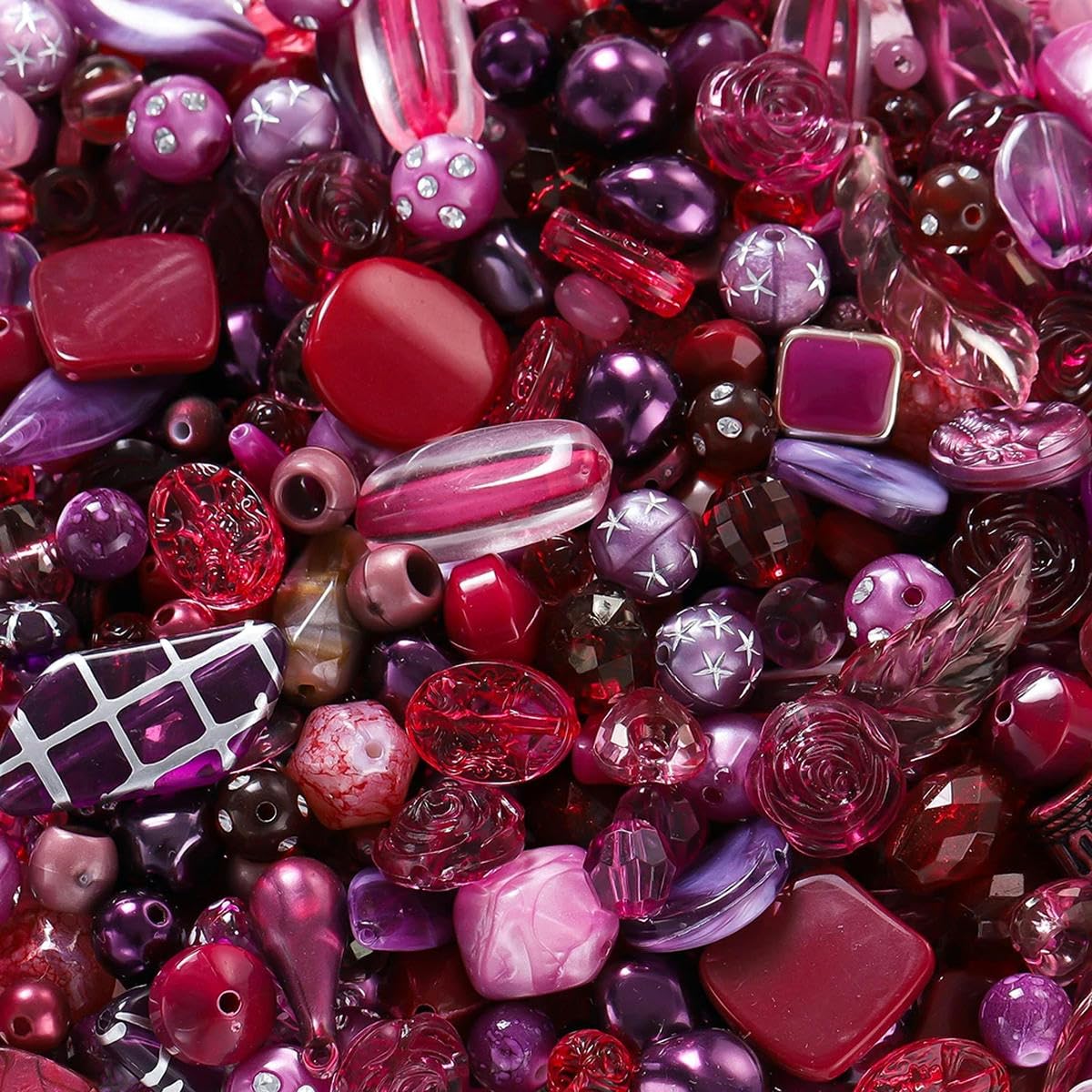 Lot De 20 Perles Fleurs Translucides Colorées - Un Grand Marché