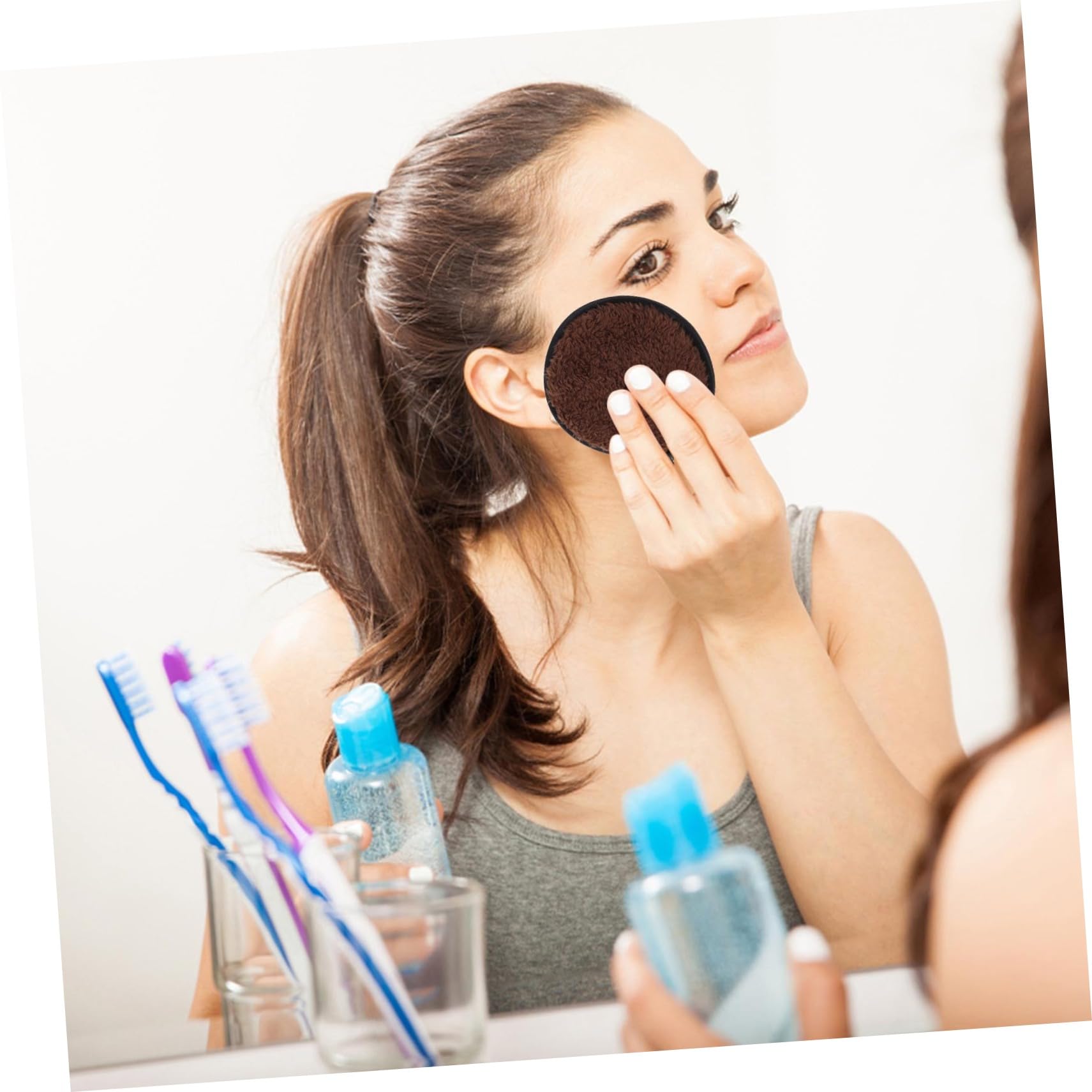 WRITWAA Luxurious Fluffy Makeup 4pcs Women's Washable Facial Cleaning Pads Soft Powder Sponge Makeup Powder Puff Facial Cleaning Pad