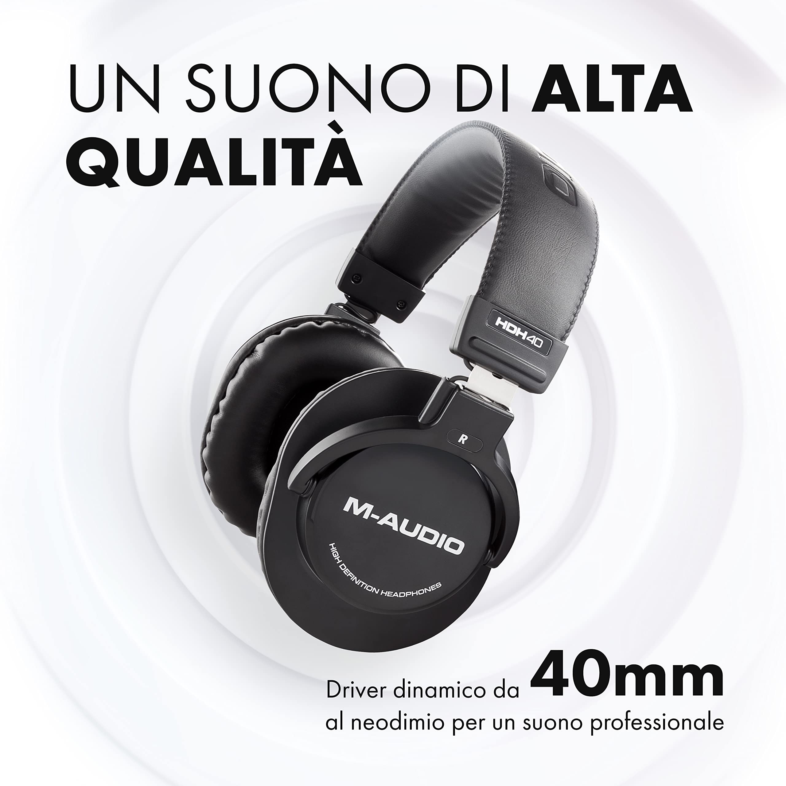AKAI Professional MPK Mini Play MK3 + M-Audio HDH40 – Tastiera MIDI Controller USB con Casse e Suoni, Tastiera Dinamica, Pad MPC e Software + Cuffie Over Ear Chiuse da Studio con Cavo da 2,7 m