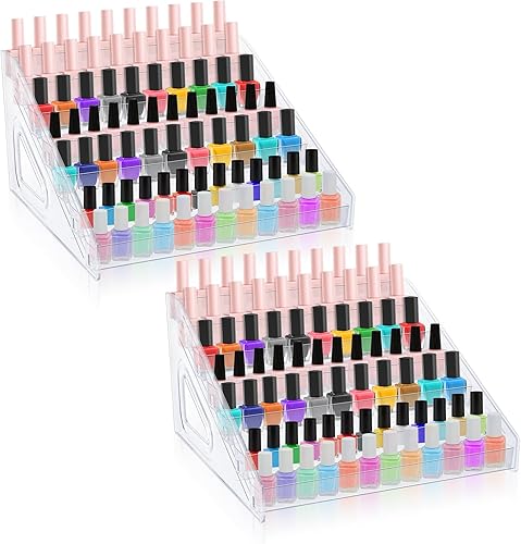 Organizador de esmalte de uñas, 84 botellas de 7 capas, organizador de lentes de sol, estante de exhibición de acrílico, soporte para gafas, soporte