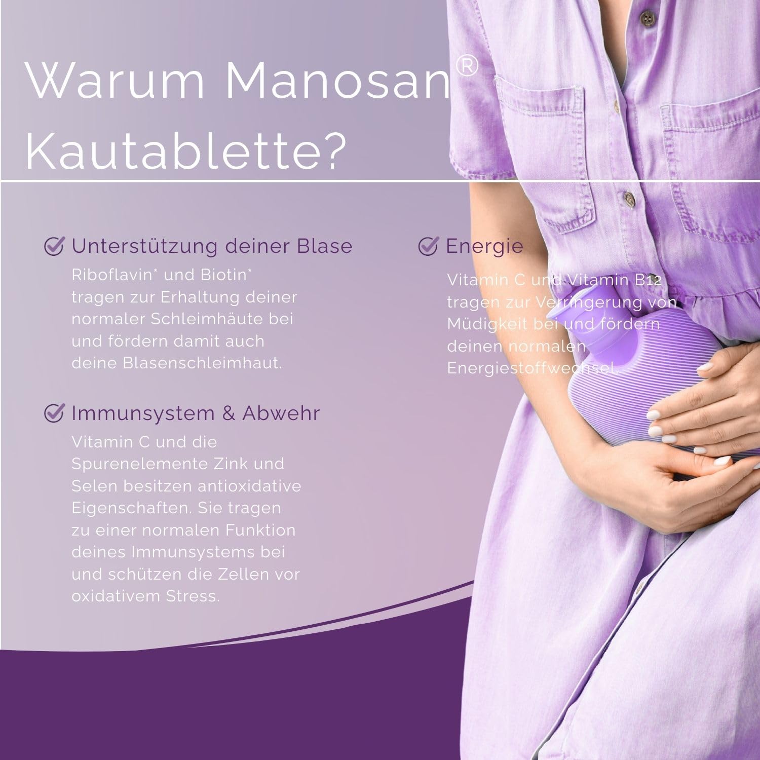 D-Mannose Kautabletten 2000mg – Einnahme ohne Wasser – Mit Biotin & Riboflavin zur Förderung der Blasenschleimhaut* sowie Vitamin C, Zink & Selen – Lactosefrei & Glutenfrei – 2 x täglich