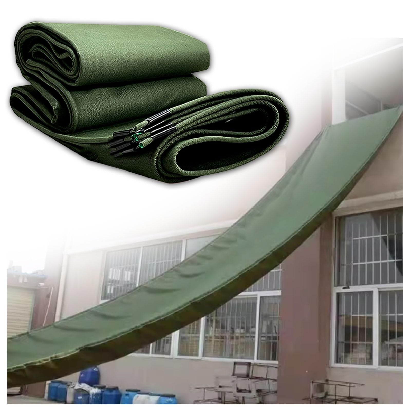 LWJSOCP Durable Canvas Unloading Chute High-Altitude Unloading Cargo Conveyor, Temporary Construction Chute For Warehouses Moving Loading And Unloading Goods(1x20m)(2x6m)