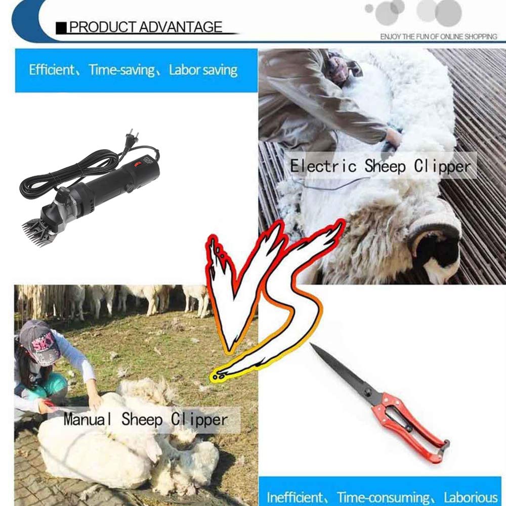 690W 6-speed Regolabile Tosatrice/Tosatrice professionale a lama elettrica per animali Capre di pecora Lamas Alpacas (Nero)