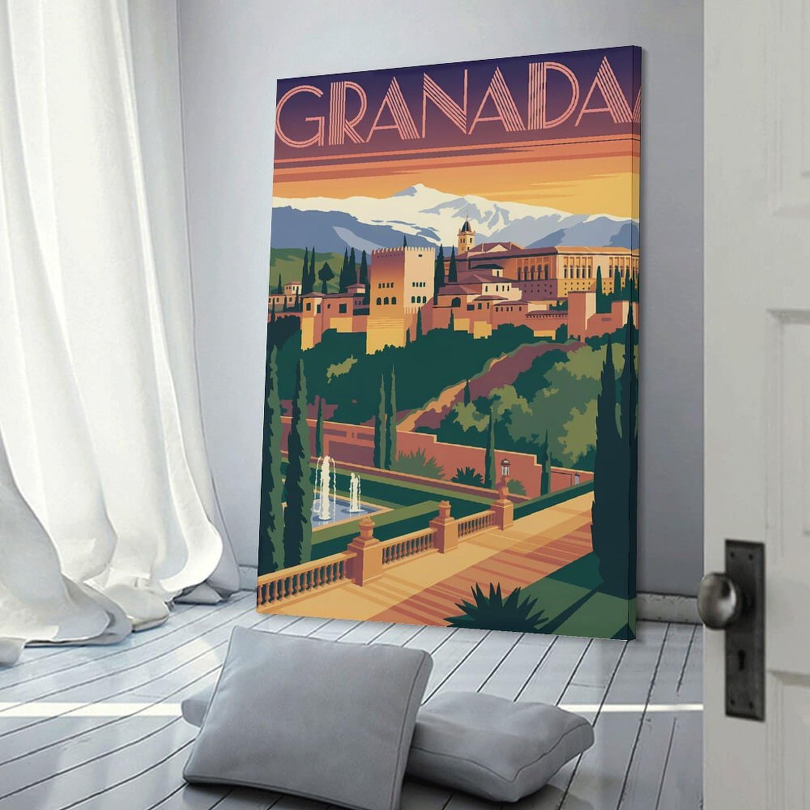 Junmoney Granada Travel (2) Wall Picture Print 16x24inch(40x60cm), for Hallway, Lounge Or Guest Room, Gift Idea for Housewarming And Birthdays